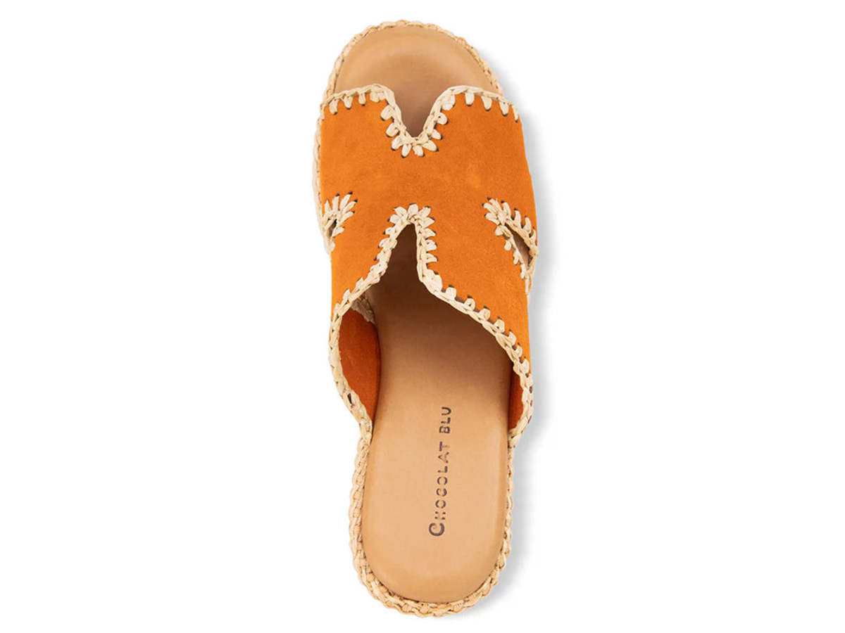 Chocolat Blu Jaxx Suede Sandal - Orange Suede - Image 3 of 6
