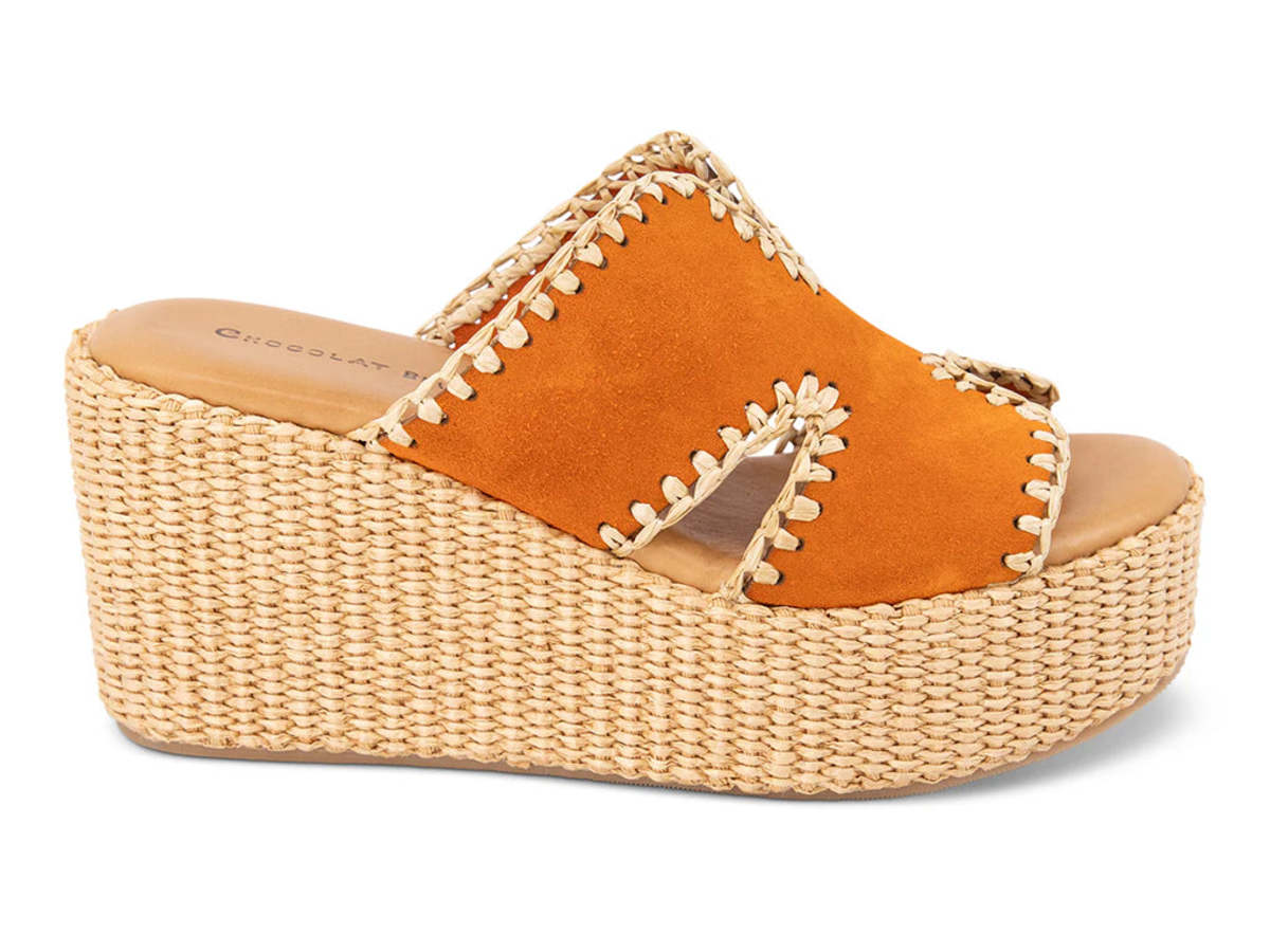 Chocolat Blu Jaxx Suede Sandal - Orange Suede - Image 5 of 6