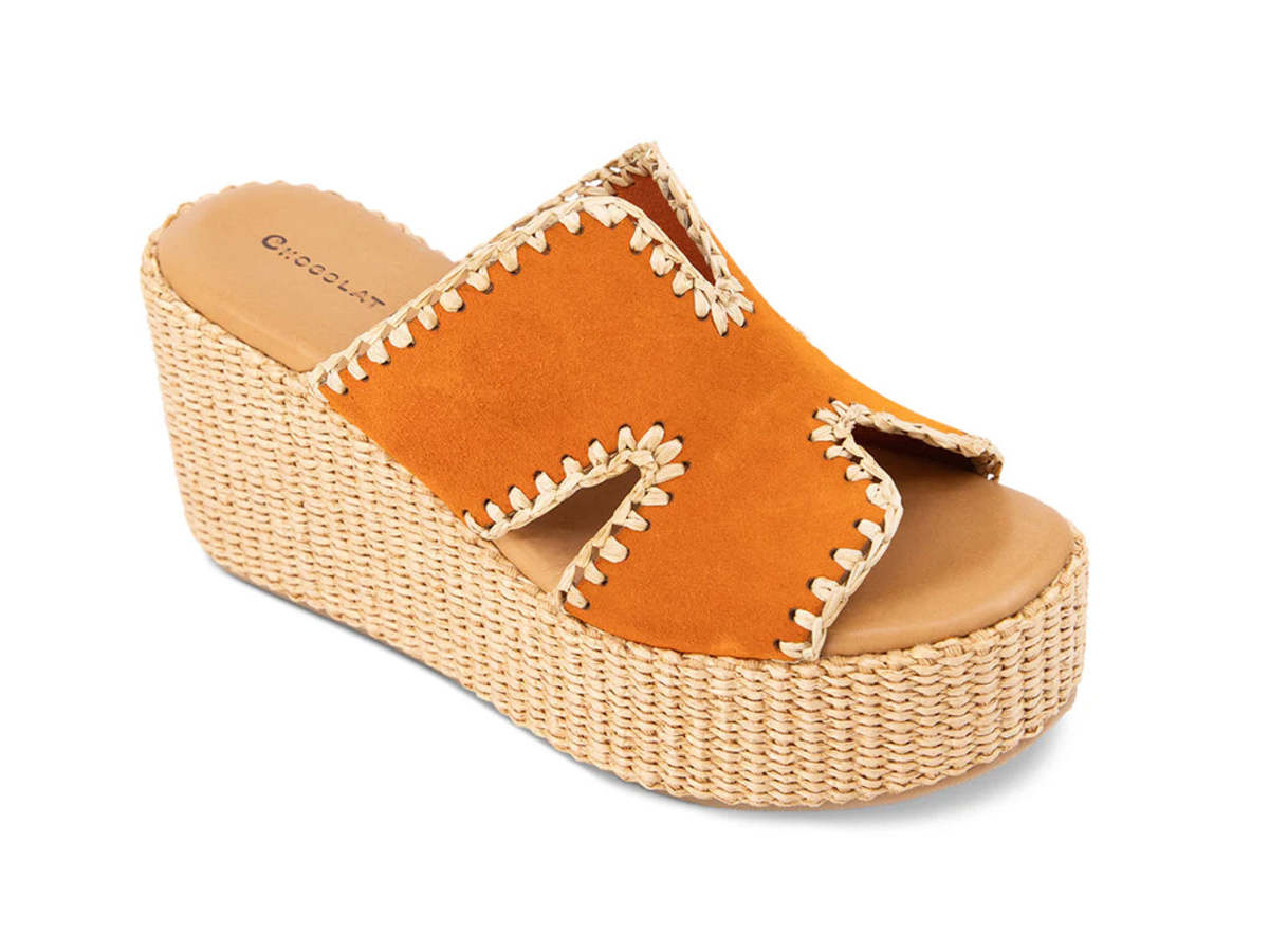 Chocolat Blu Jaxx Suede Sandal - Orange Suede - Image 6 of 6