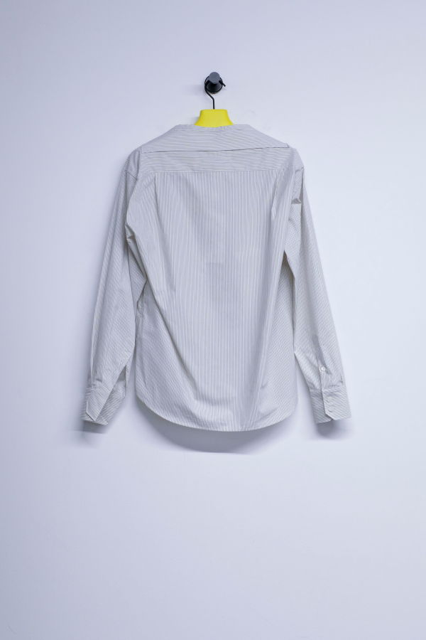 MM6 Maison Margiela Trompe L'Oeil Collar Striped Shirt - Gray