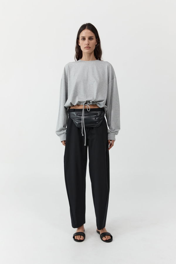 St. Agni Drawstring Long Sleeve Top