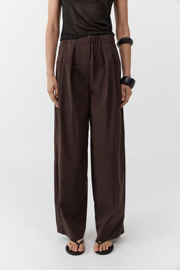 St. Agni Relaxed Pleat Pants - Bark