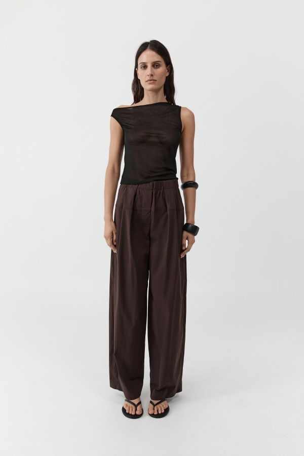 St. Agni Relaxed Pleat Pants - Bark