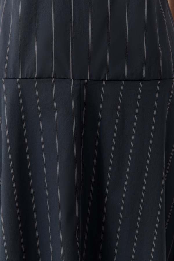 St. Agni Strapless Rouleau Dress - Ink Stripe