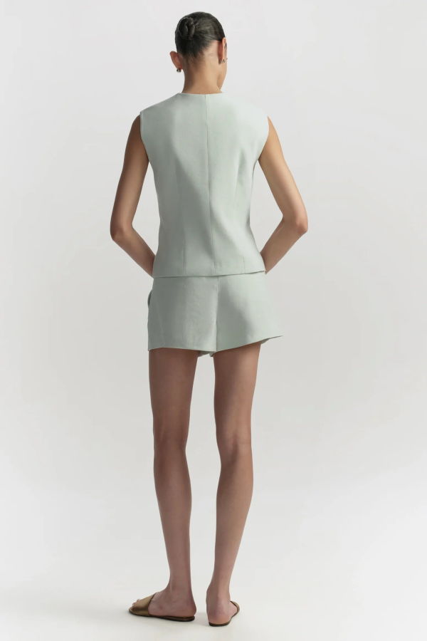 A.L.C. Georgie Linen Vest - Pale Mint