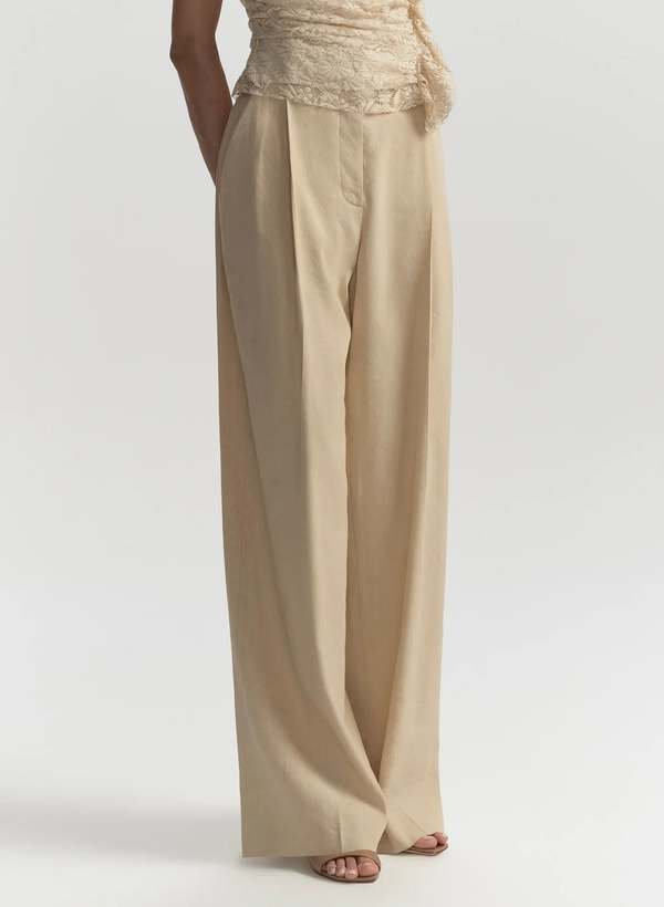 A.L.C. Winston Linen Pant - Crema Dolce