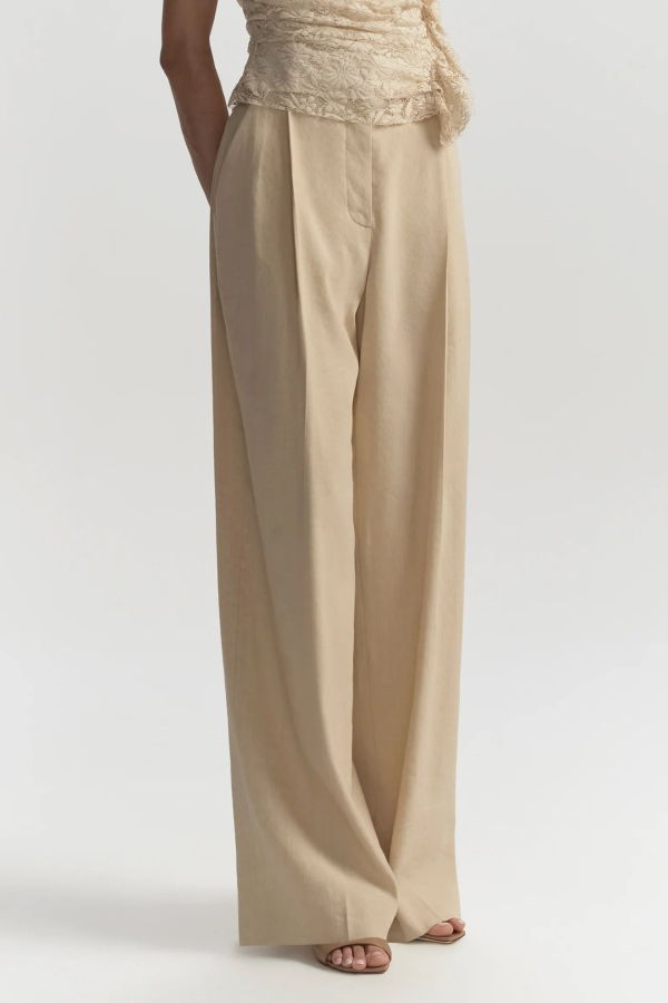 A.L.C. Winston Linen Pant - Crema Dolce