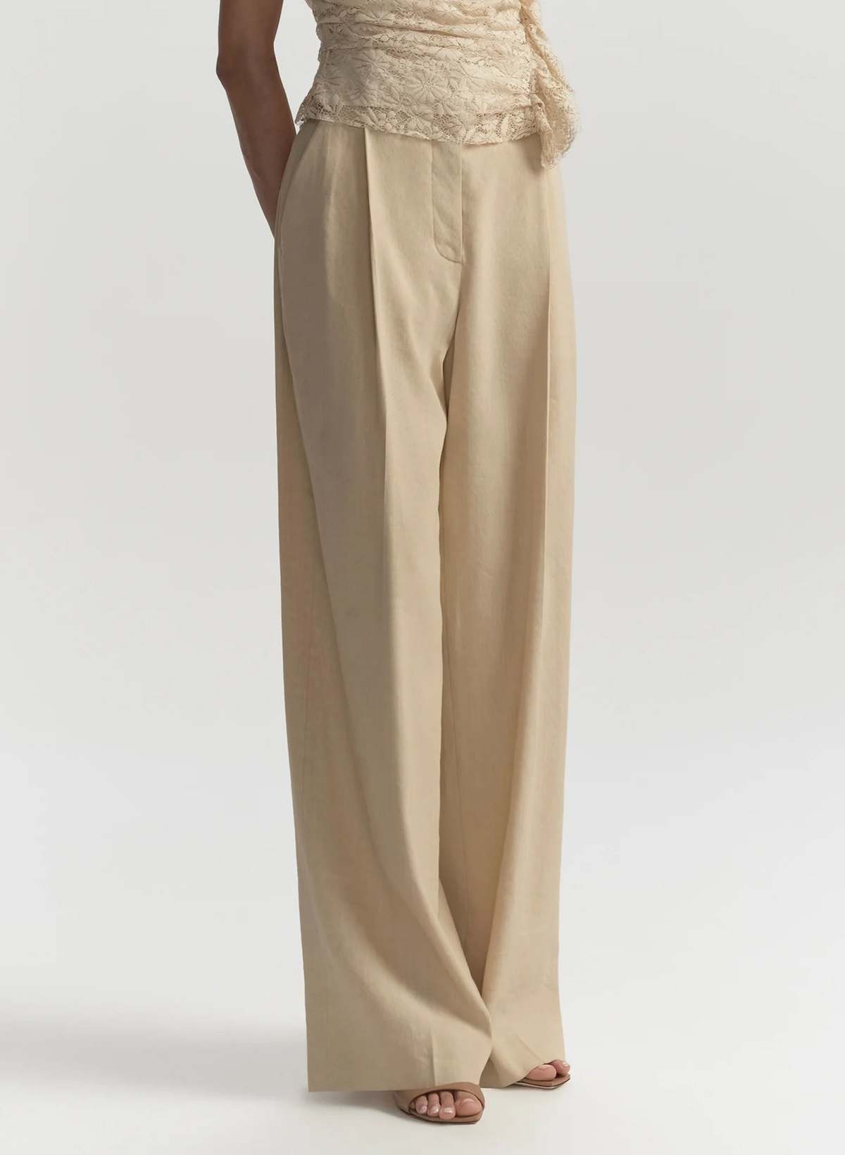 A.L.C. Winston Linen Pant - Crema Dolce - Image 1 of 3