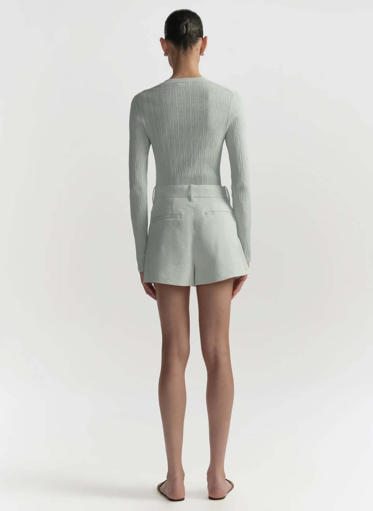 A.L.C. Winston Linen Shorts - Pale Mint - Image 2 of 3