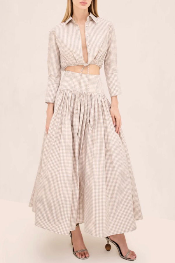 Alexis Mazi Top - Tan/White