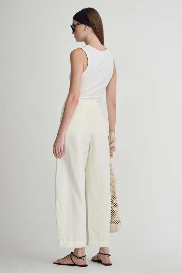 Apiece Apart Bari Crop Trouser - Cream