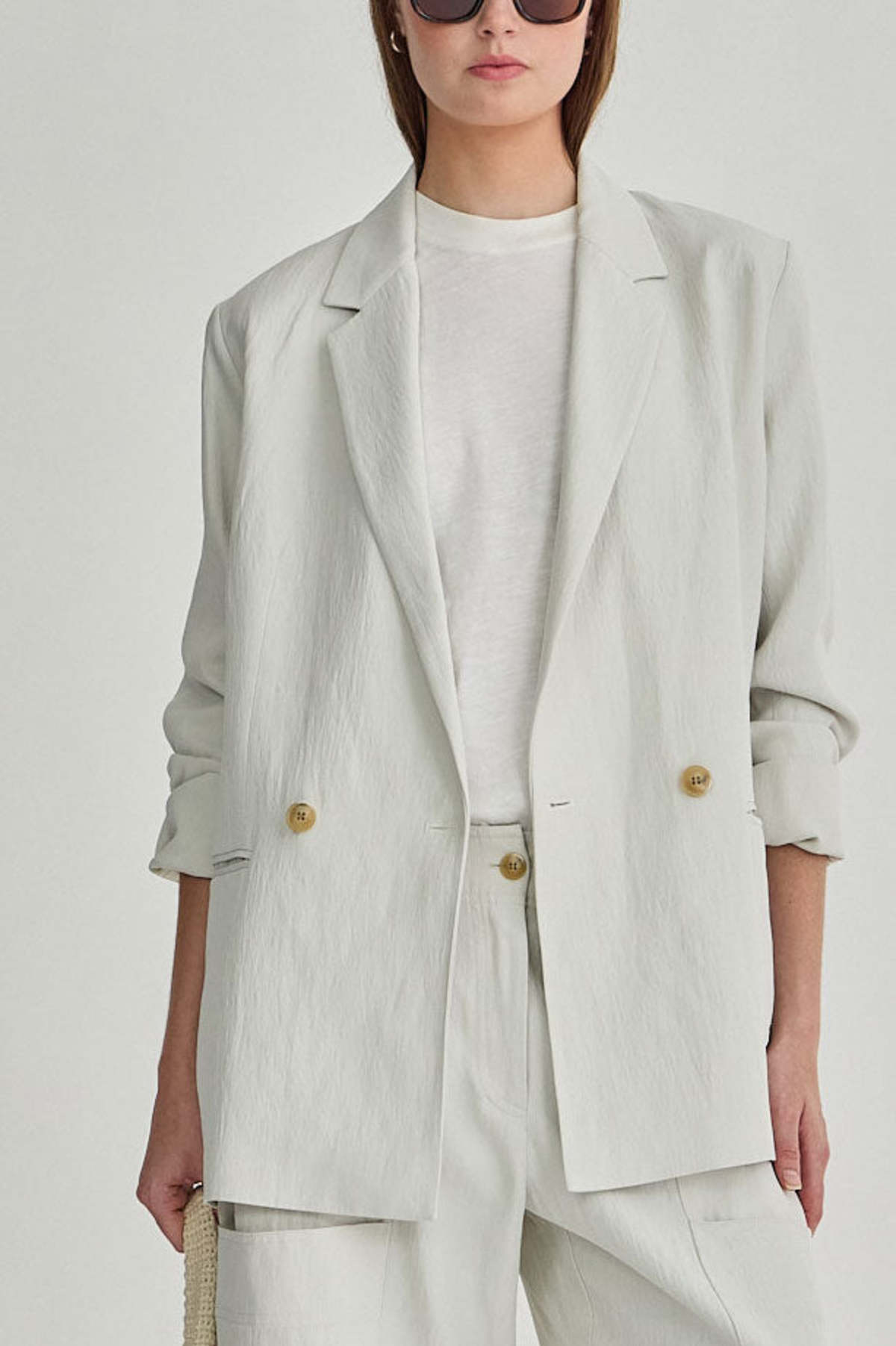 Apiece Apart Elsa Double Breasted Blazer - Birch - Image 3 of 5