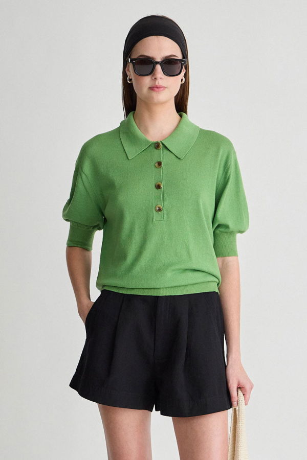 Apiece Apart Oda Polo Sweater - Jardin