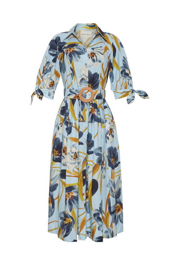 Cara Cara Caro Midi Dress - Marais Bloom Blue
