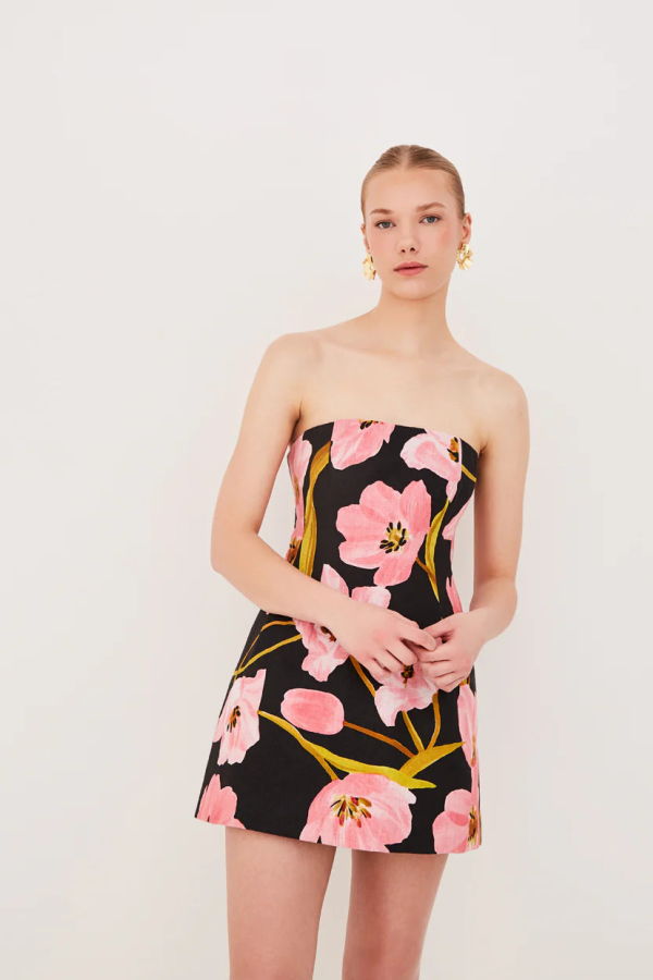 Cara Cara Ines Mini Dress - Marais Bloom Black