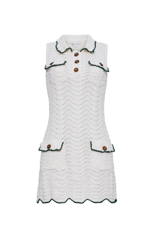 Cara Cara Sheena Mini Dress - Ivory/Green Wave