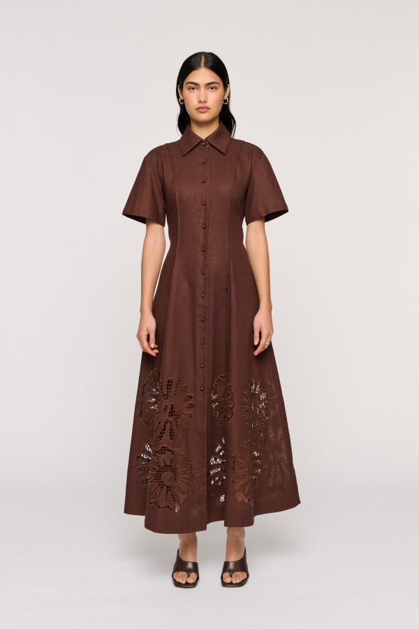 Clea Annalise Shirt Dress - Cocoa