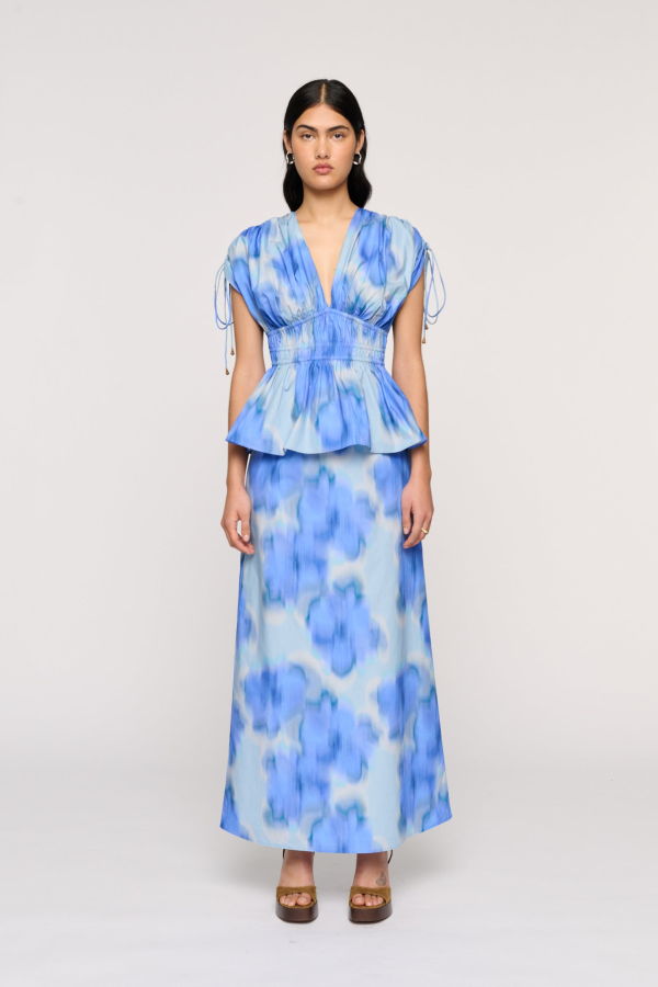 Clea Savannah Top - Floralis Blue