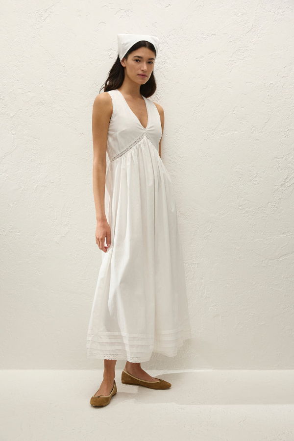 Faithfull The Brand Fiora Midi Dress - Fresco Lace White