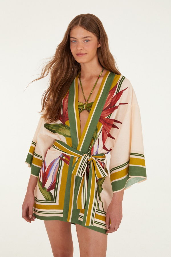 Farm Rio Strilitzia Kimono - Strilitzia Light Blush