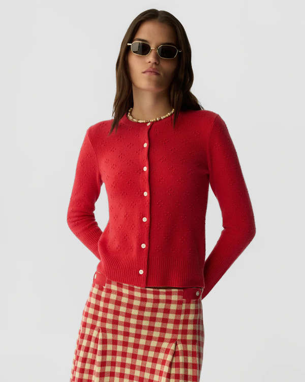 Guest in Residence Compass Jane Cardigan - Scarlet Guest in Residence Compass Jane Cardigan - Scarlet
