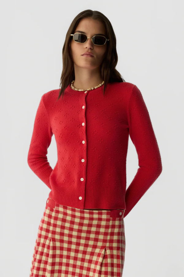 Guest in Residence Compass Jane Cardigan - Scarlet