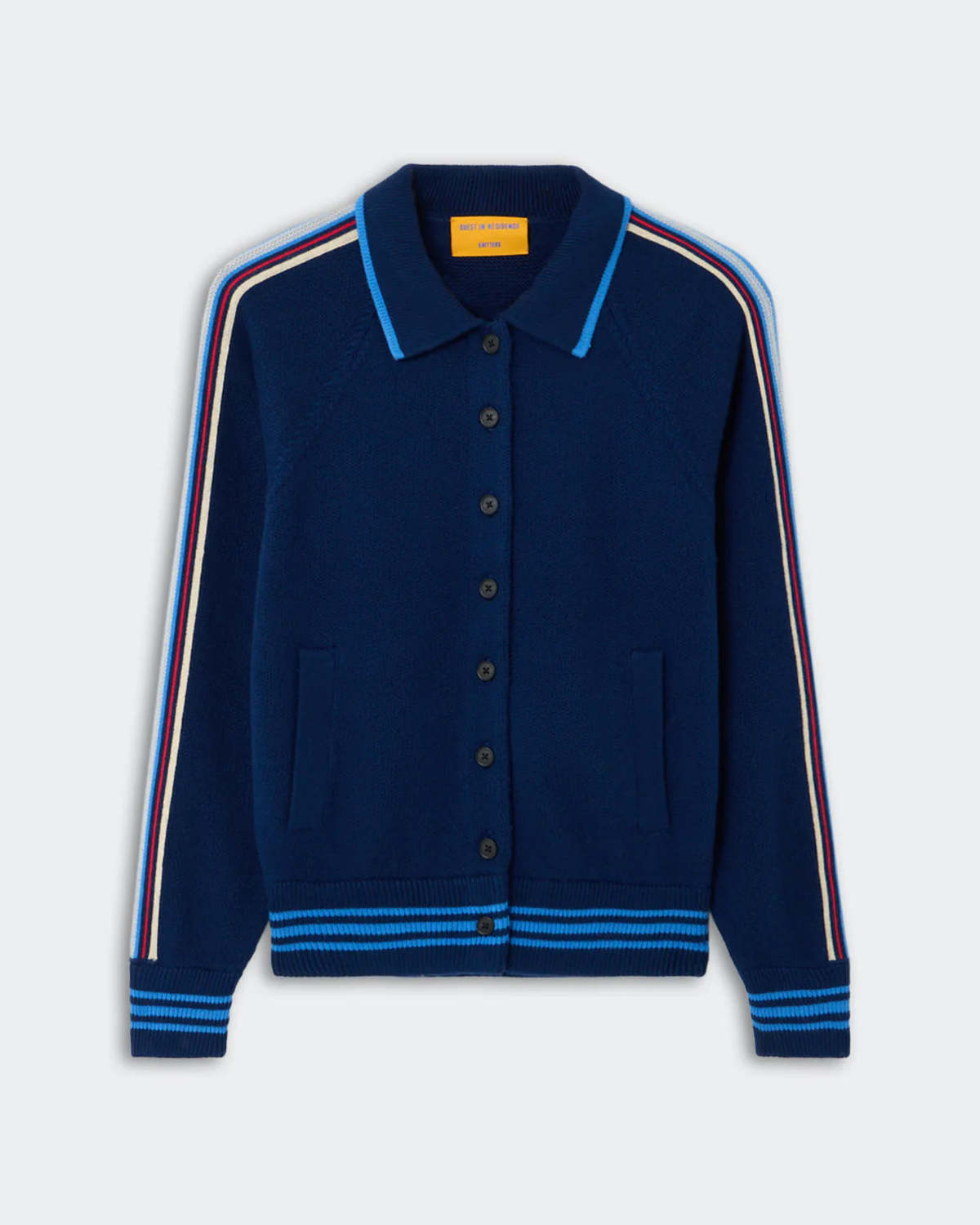 Guest in Residence Varsity Jacket Sweater - Navy - Image 3 of 3