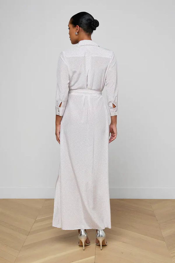 L'agence Cameron Silk Shirt Dress - Icy Lilac