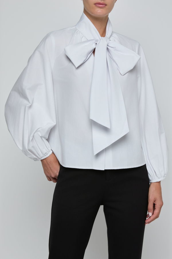 L'agence Deon Tie-Neck Blouse - White