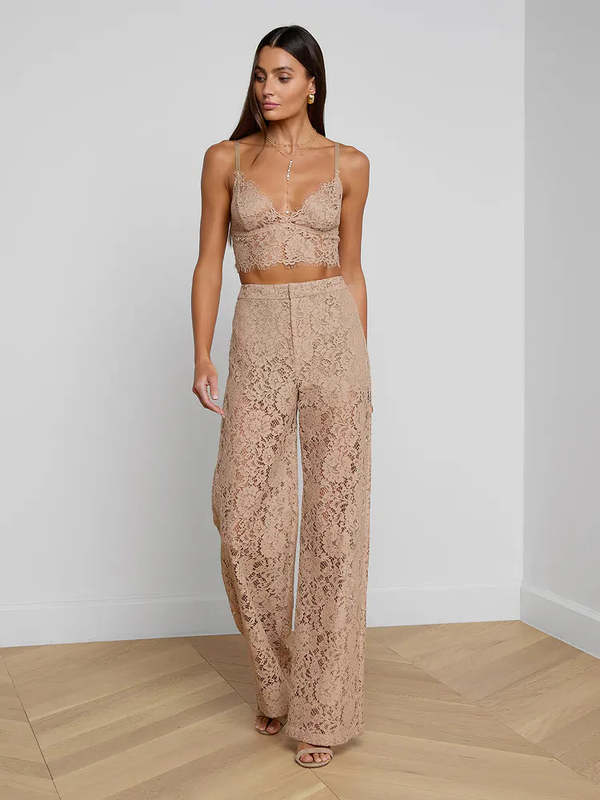 L'agence Livvy Lace Trouser - Cappuccino