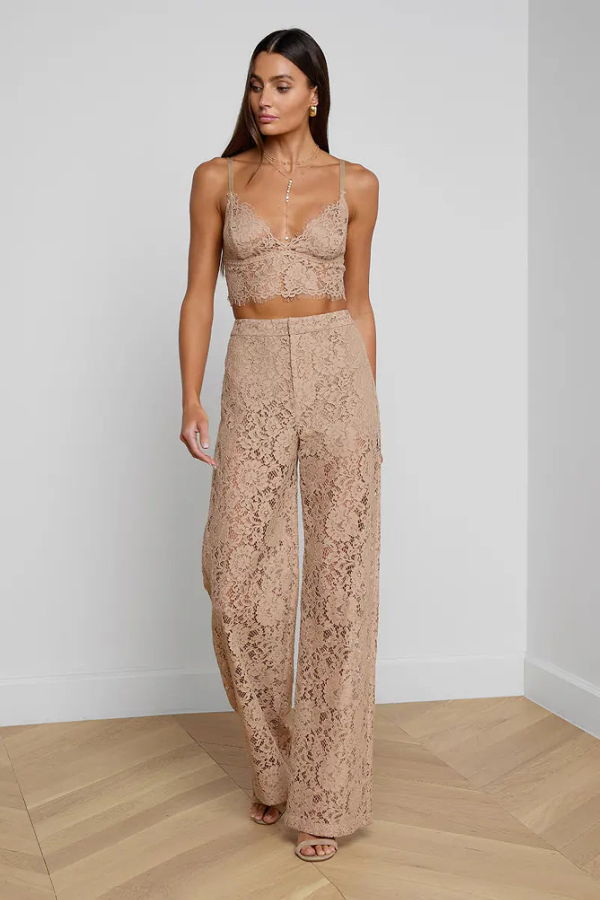 L'agence Livvy Lace Trouser - Cappuccino