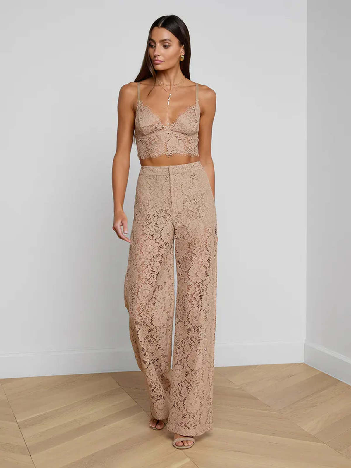 L'agence Livvy Lace Trouser - Cappuccino - Image 1 of 4