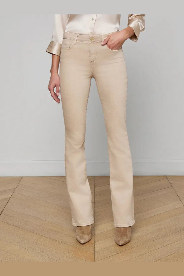 L'agence Selma H/R Sleek Baby Boot Jean - Biscuit