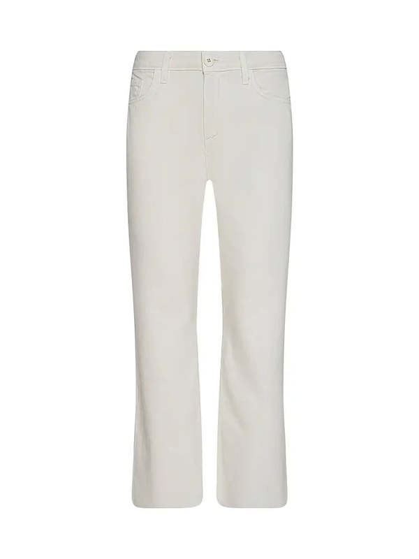 L'agence Wanda H/R Crop Wide Leg Jeans - Light Ecru