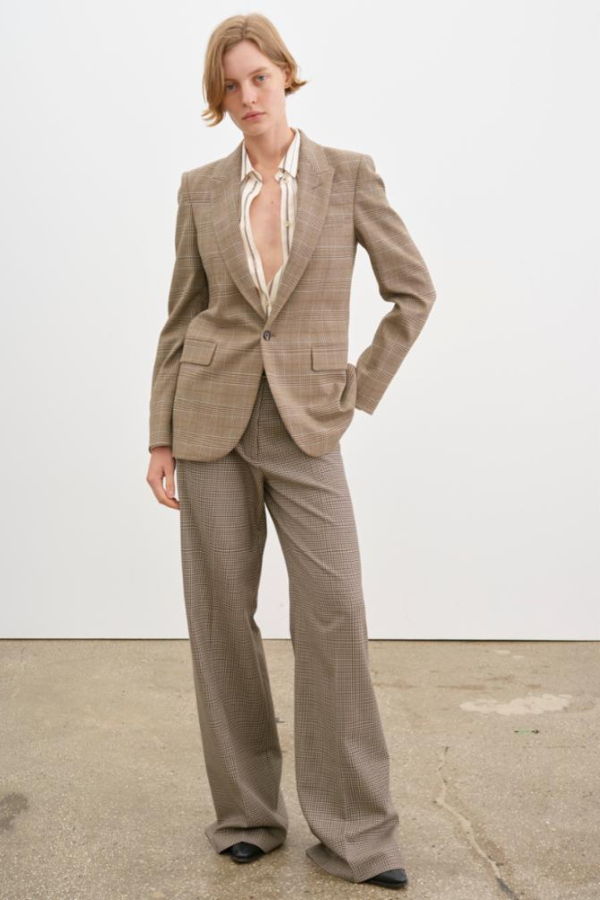 Nili Lotan Anabel Tailored Jacket - Grey/Ochre Check