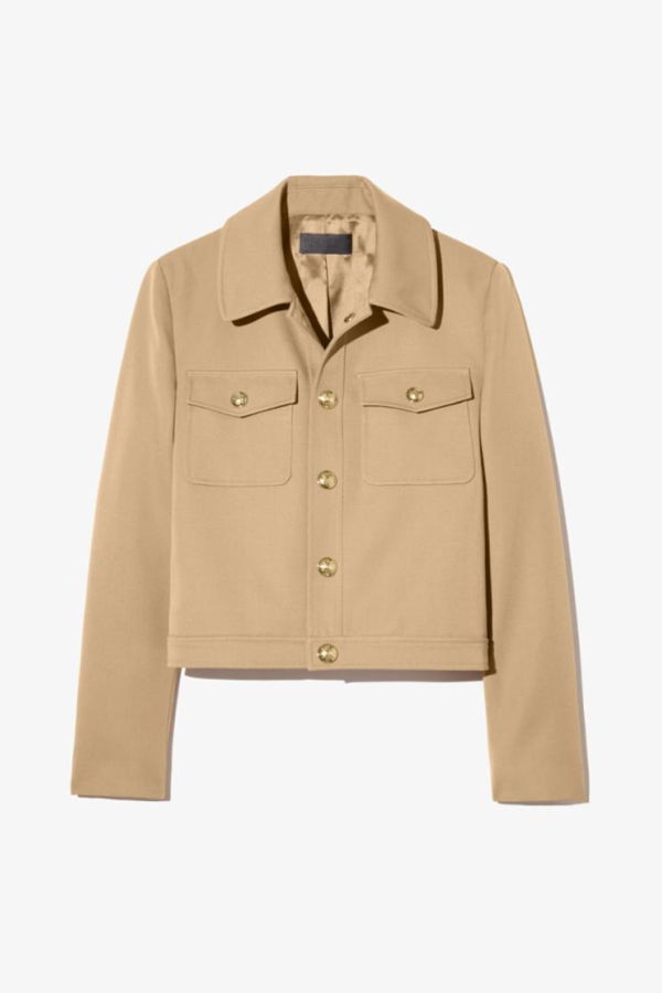 Nili Lotan Edna Cropped Jacket - British Khaki