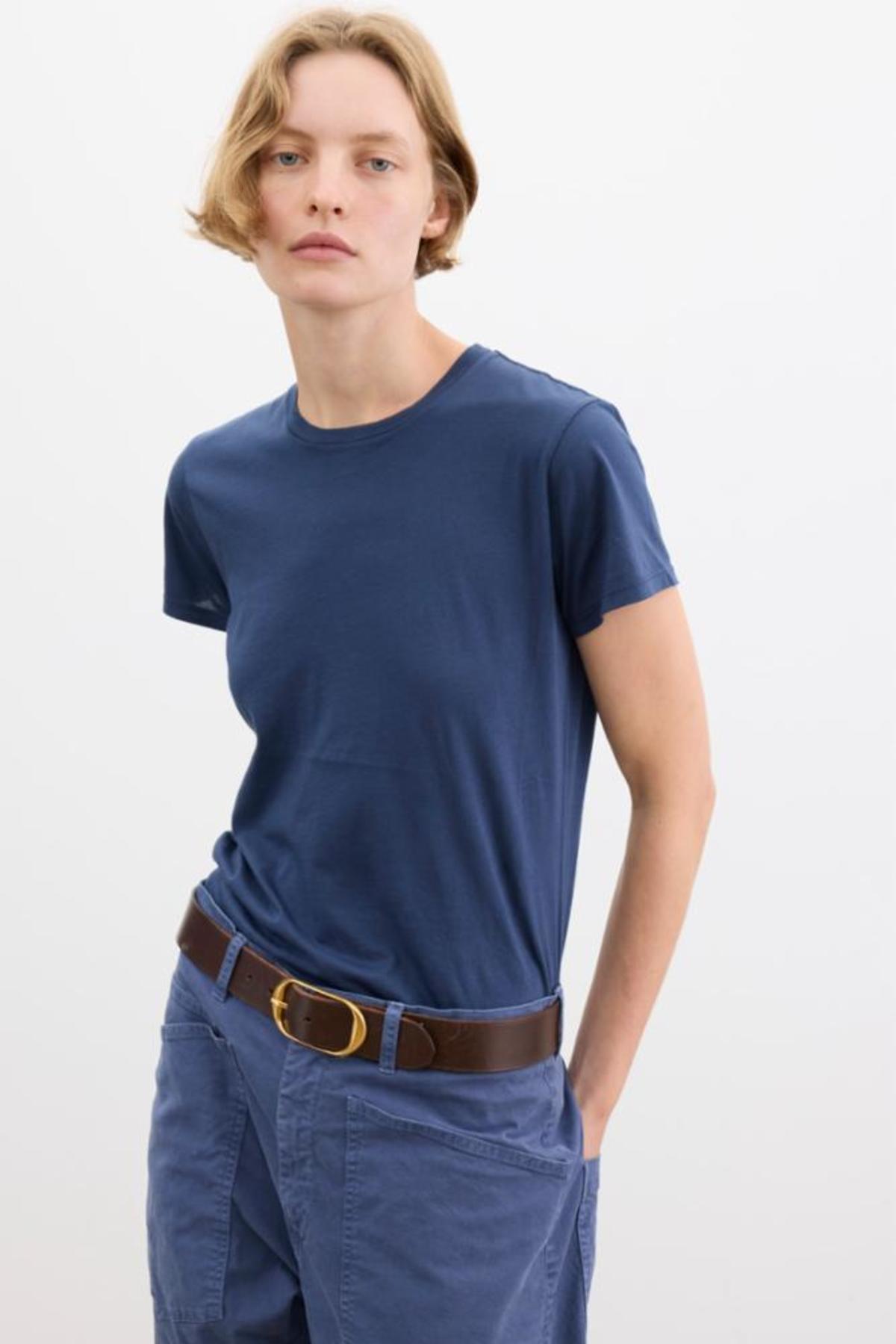 Nili Lotan Lana Crewneck Tee - Collegiate Navy - Image 1 of 1