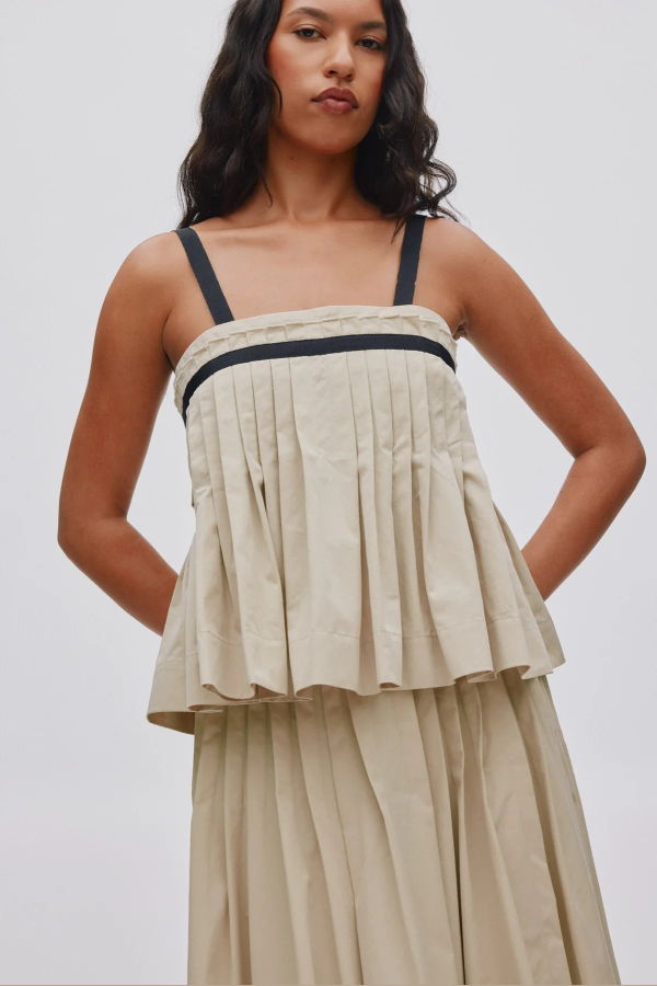 Rabens Saloner Tasmin Light Fusion Top - Sand