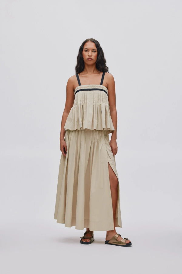 Rabens Saloner Thai Light Fusion Skirt - Sand