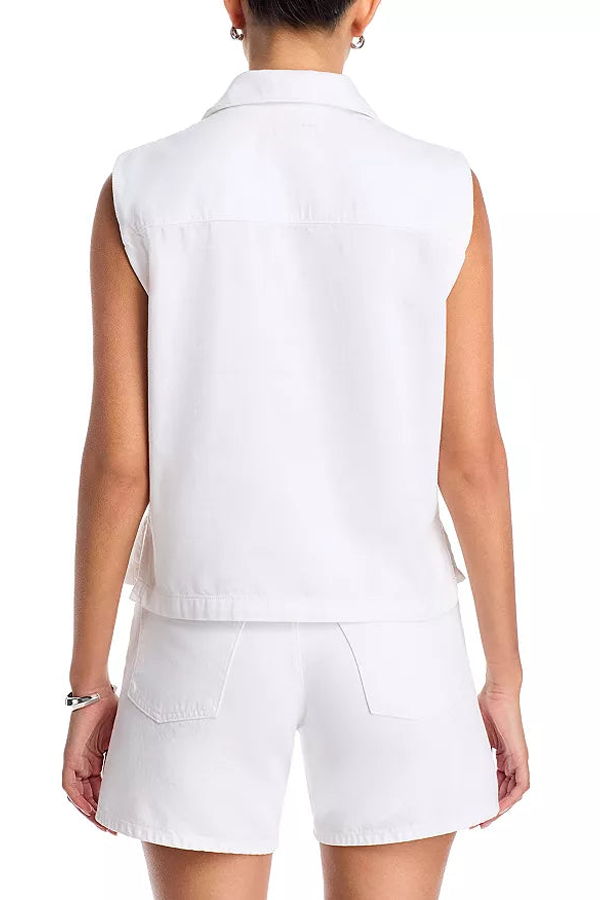 Rag & Bone Fiona Lace Up Top - White