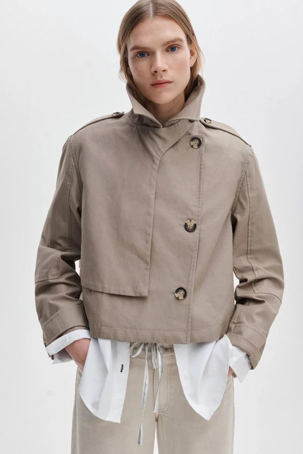 Rag & Bone Jamie Cropped Trench Coat - Khaki