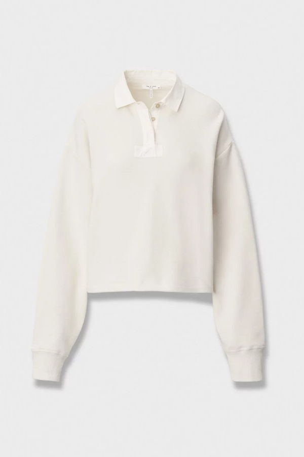Rag & Bone Vintage Terry Oversized Polo Sweatshirt - Sand