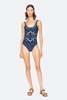 Sea NY Blaise Print Swimsuit - Navy - Thumbnail 1