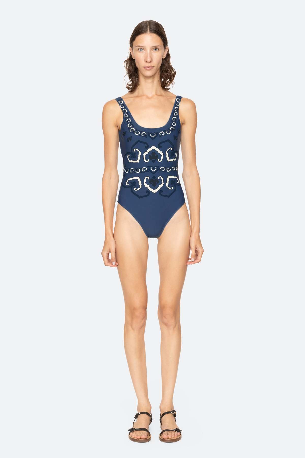 Sea NY Blaise Print Swimsuit - Navy - Image 2 of 6