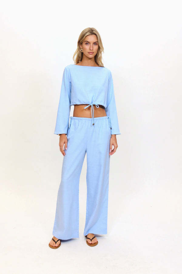 Solid and Striped Chelley Top Top - Blue Lagoon