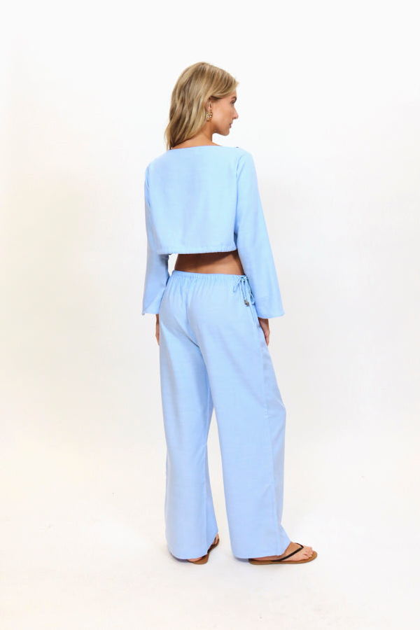 Solid and Striped Chelley Top Top - Blue Lagoon