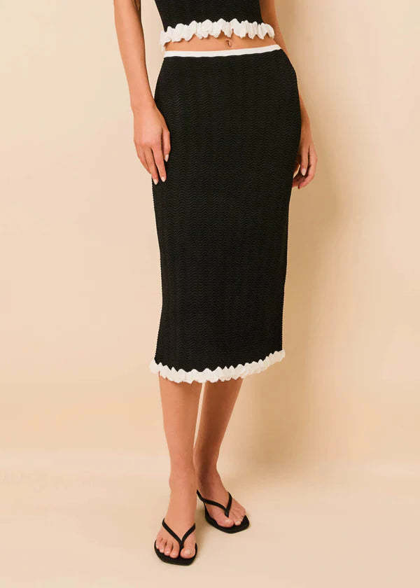 Solid and Striped Diana Skirt - Noir