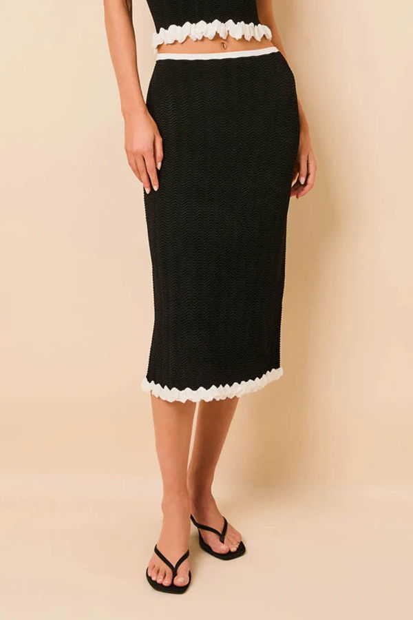 Solid and Striped Diana Skirt - Noir