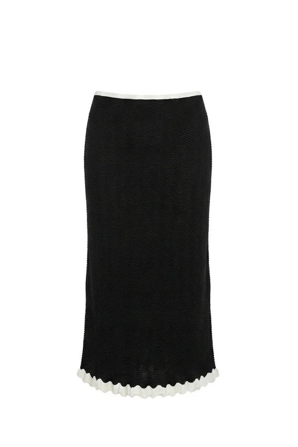 Solid and Striped Diana Skirt - Noir