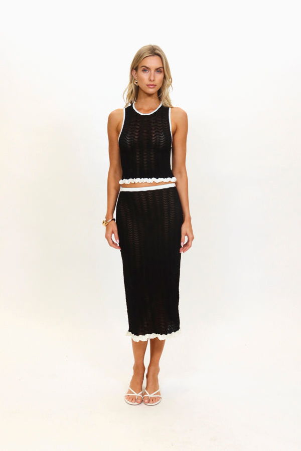 Solid and Striped Diana Top - Noir